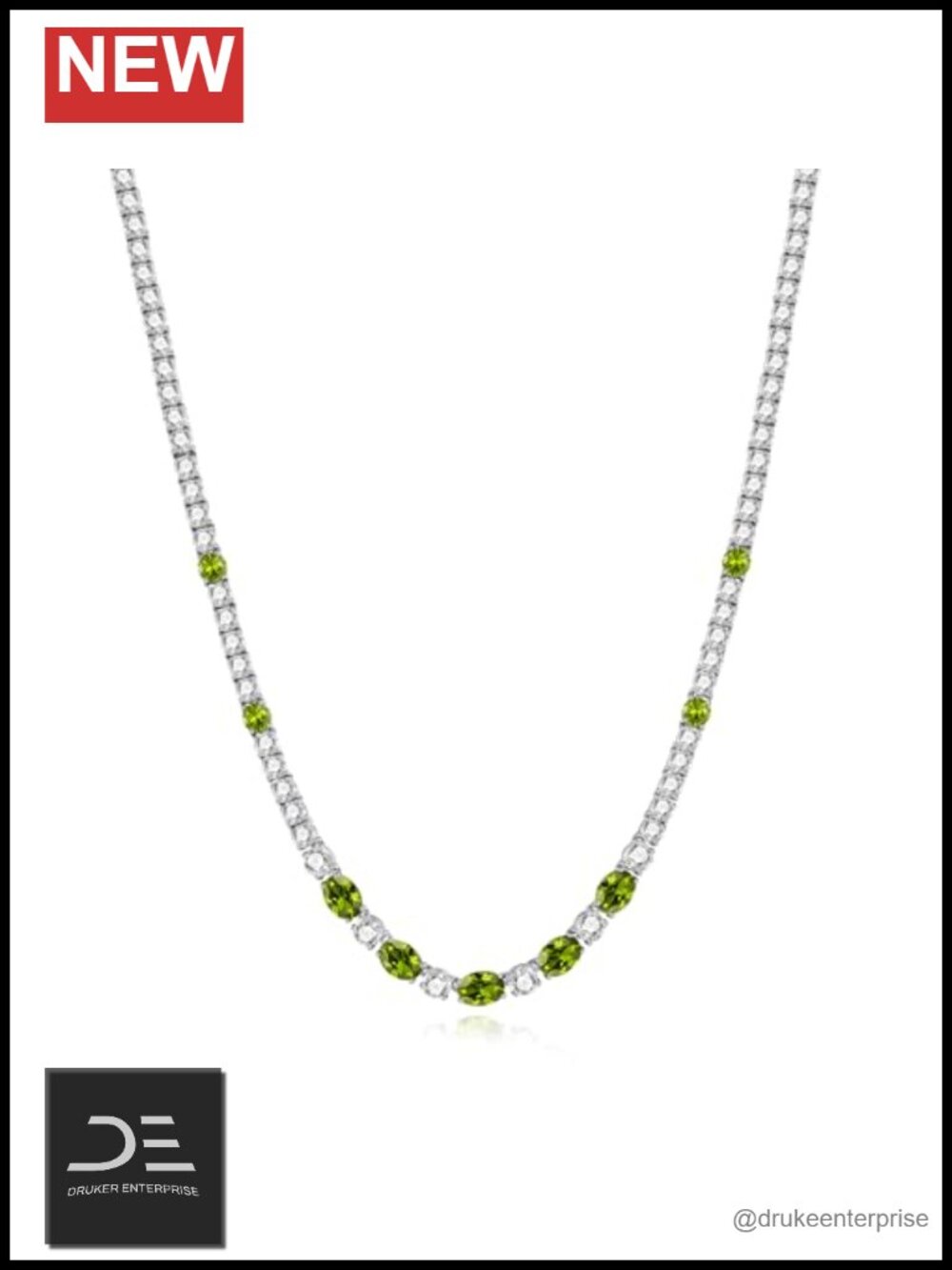 Sterling Silver Birthstone Tennis Necklace